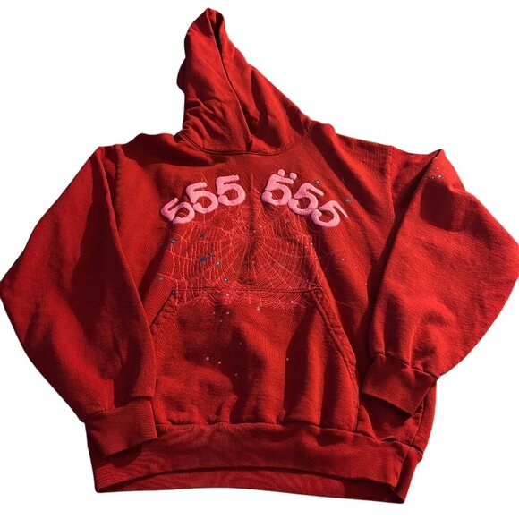 Sp5der - Worldwide Angel Number 555 Hoodie - Red - Picture 1 of 6